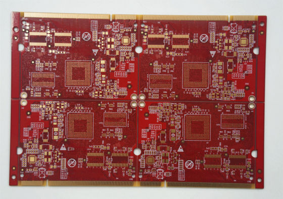 よい価格 FR4 Tg135 1.0mm 6層硬いPCB ENIG ゴールドフィンガー 40U'' レッドソルダーマスクと表面仕上げ オンライン